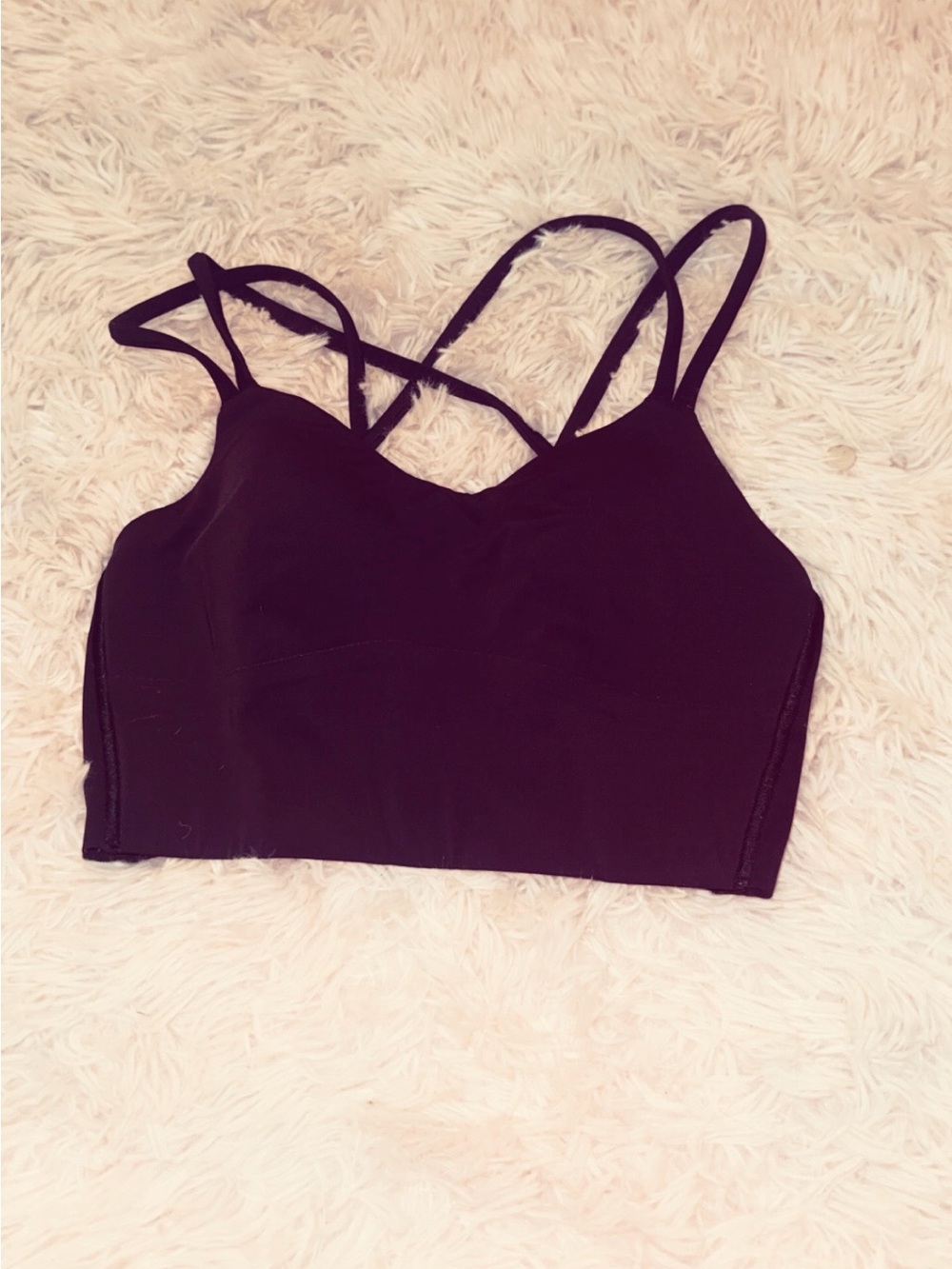 lululemon athletica Black Cross-Back Longline Sports Bra